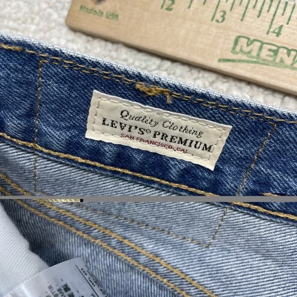 Levis Jeans Mens 36x29 Blue 501 ST Straight Leg Button Fly Denim - Picture 10 of 13